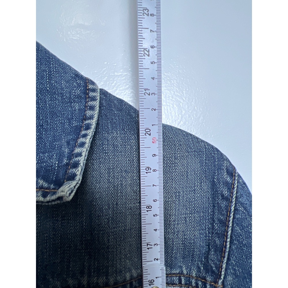 Gap VTG 2002 Blue Denim Trucker Jacket Women‎ Wash Y2K Retro Streetwear Jean M - Picture 6 of 9